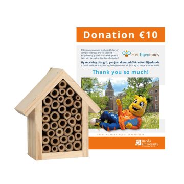 Donatie Bijenfonds met bijenhotel BUas