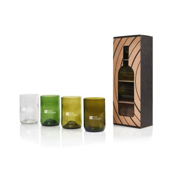 Circulaire Waterglazen BUas set 4 stuks